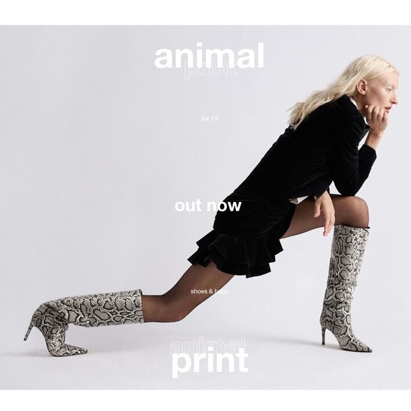 zara bottines serpent